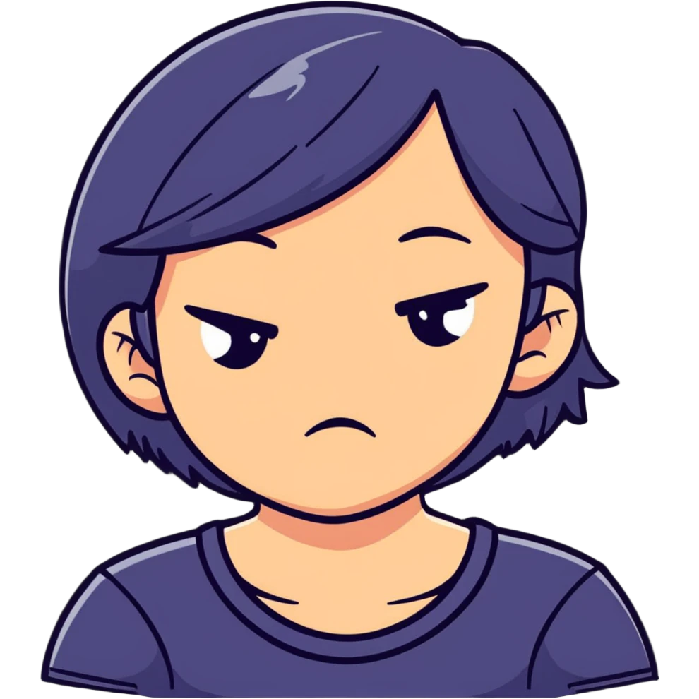 girl looking disgusted emoji