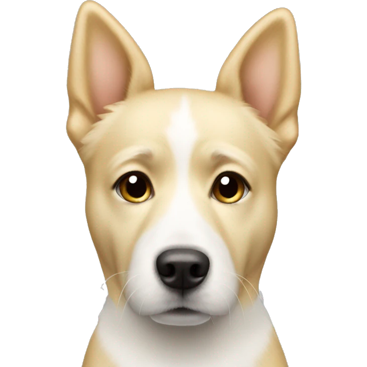 blonde and white dog with button ears emoji
