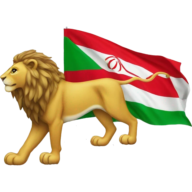 iranian flag with a lion on it emoji