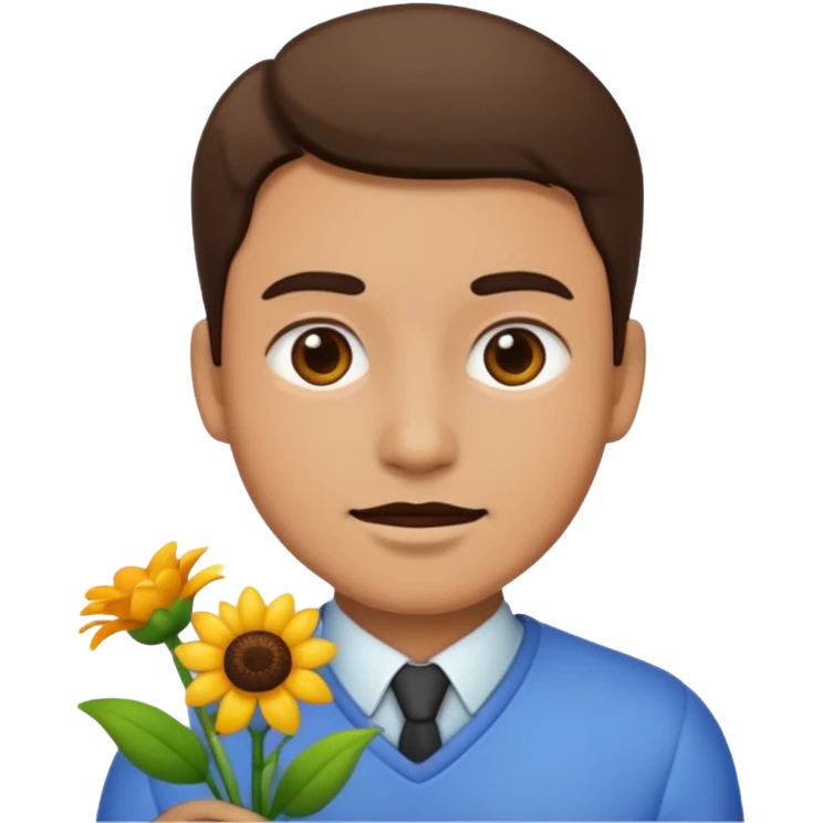 emjoi man giving flowes emoji