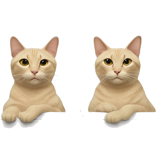 two beige cats on the window emoji