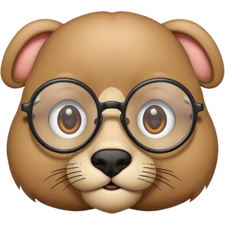 yuvarlak gözlüklü hayvab emoji