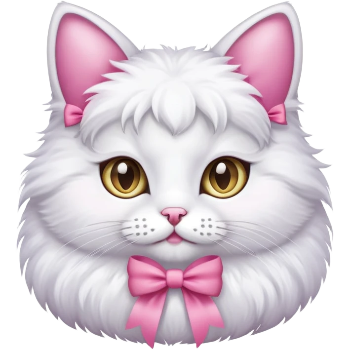 Cat with a coquette pink bow emoji