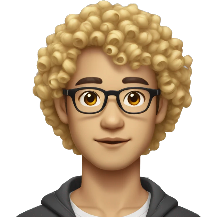 Vietnamese Yellow skin Curly hair premlock Wearing glasses Male Bushy eyebrows Double eyelids Pointed eyes Moderately thick lips emoji