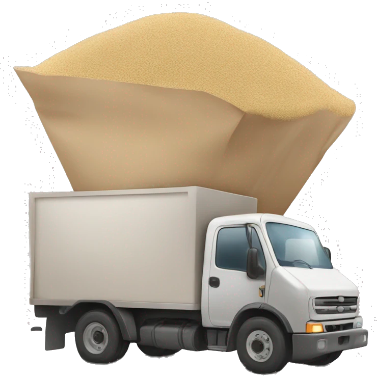 delivery truck bringing sand emoji
