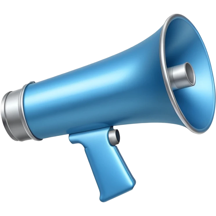 megaphone with social media icons telegram, vk, phone emoji