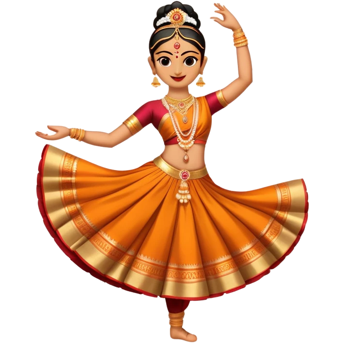 cinematic-realistic-bharatanatyam-dance-emoji,-depicted-as-an-elegant-classical-indian-dance-performance-with-graceful-poses,-intricate-costumes,-and-expressive-hand-gestures,-rendered-with-rich-textures-and-warm-dramatic-lighting emoji