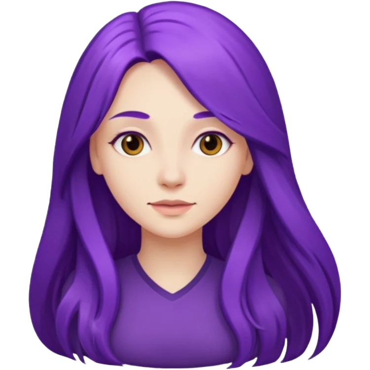 woman with purple long hair emoji