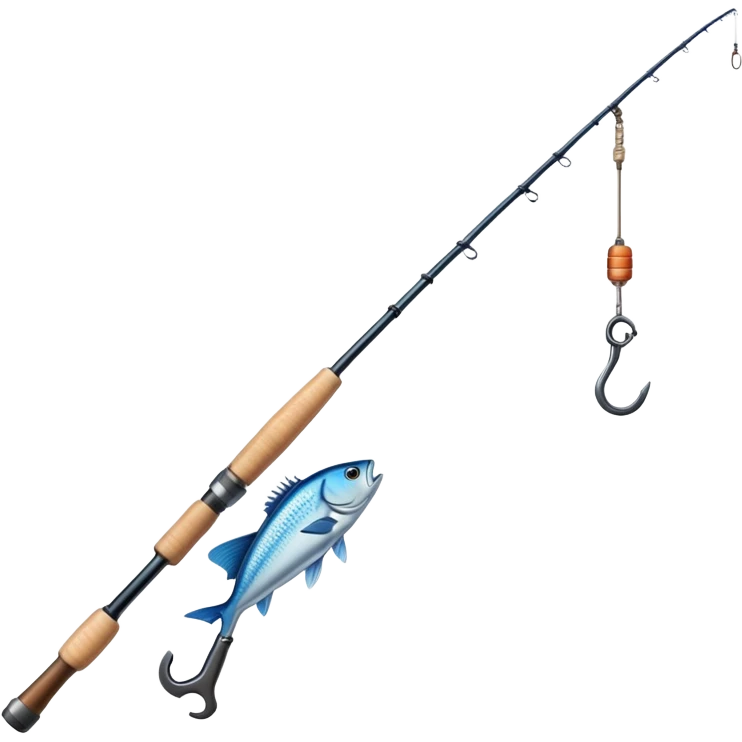 fishing rod with line and hook emoji