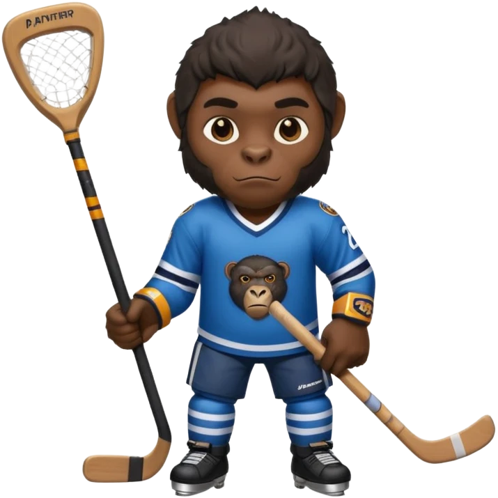 A panther with a gorilla with a hockey player emoji