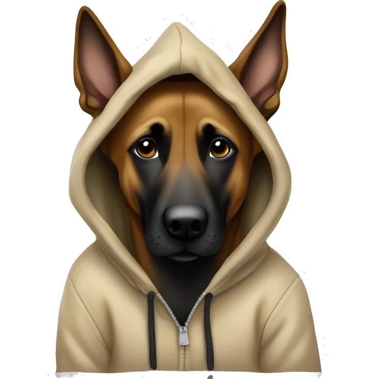 Belgian malinois in a hoodie emoji