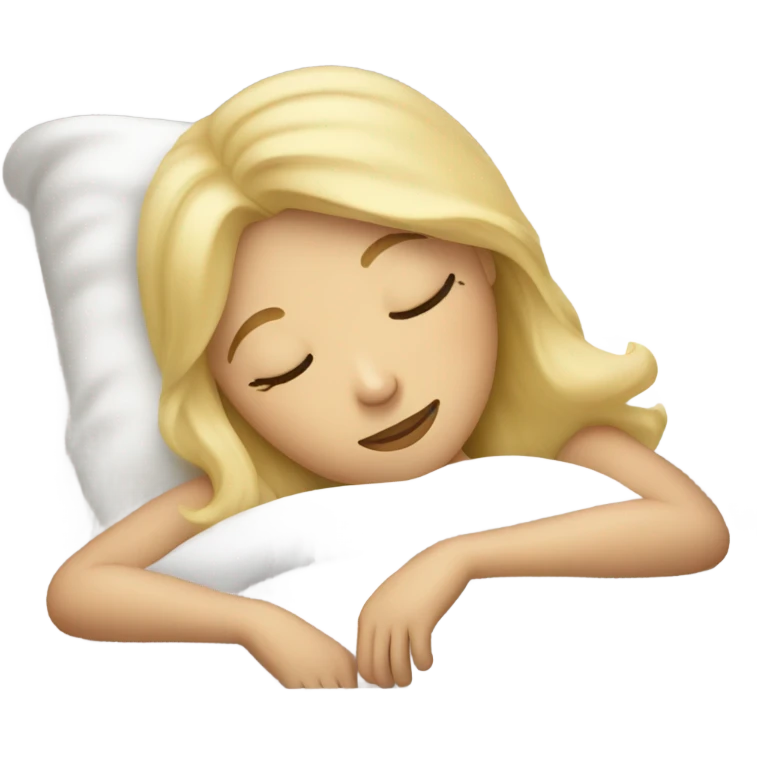 Blonde girl asleep in a bed emoji