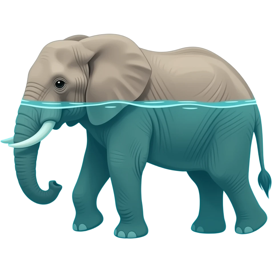Elephants in the ocean emoji
