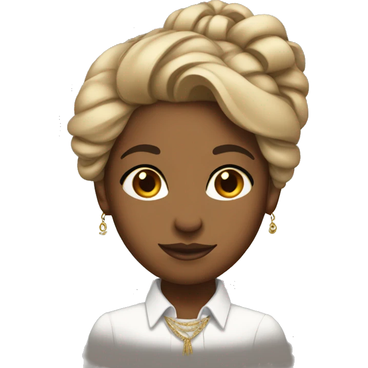 Brown girl with formals long hair tied up formals emoji