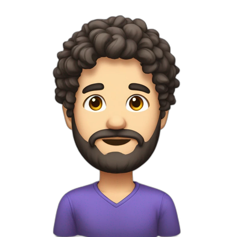 REALIZZA UNA EMOTE PER TWITCH CON RAFFIGURATO UN RAGAZZO ITALIANO CON CAPELLI NERI E BARBA FOLTA CARTOONIZZATO ARRABBIATO emoji
