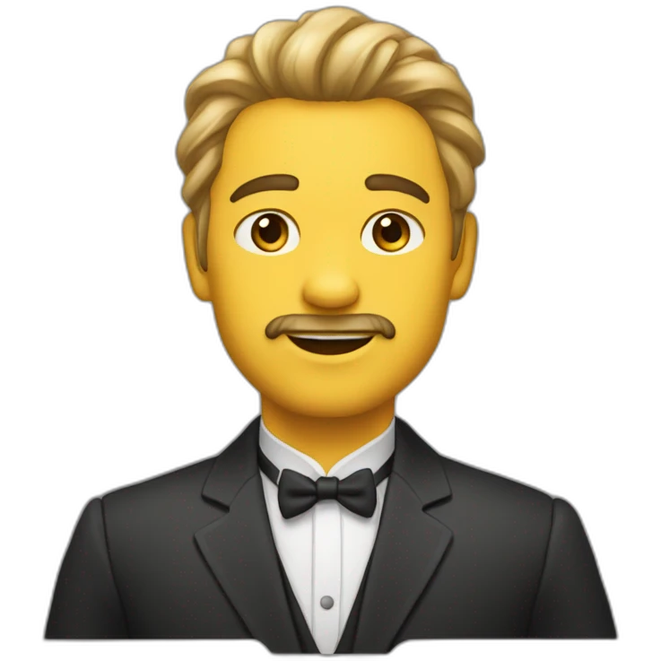 Лев пьет кофе в костюме emoji