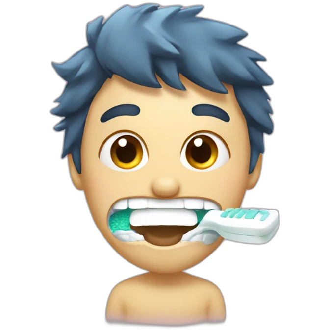brushing teeth emoji