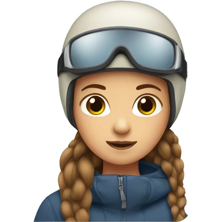 girl with brown straight hair snowboarding  emoji