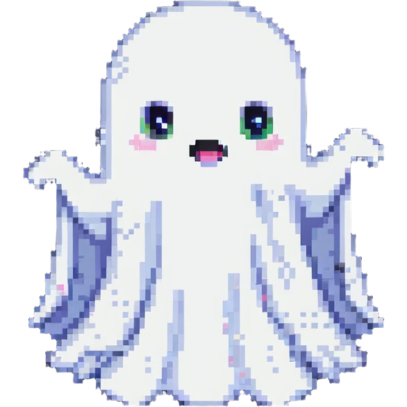 cute white ghost waving emoji