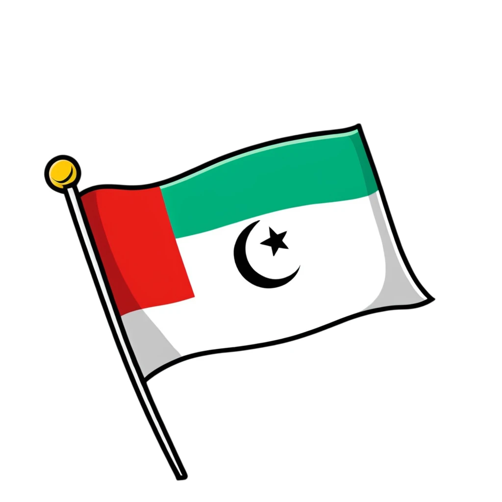 Iraqi Turkmen flag - a sky blue rectangular flag with a white crescent moon and star in the center. There is one straight white horizontal line across the top of the moon and another straight white horizontal line below the moon. emoji