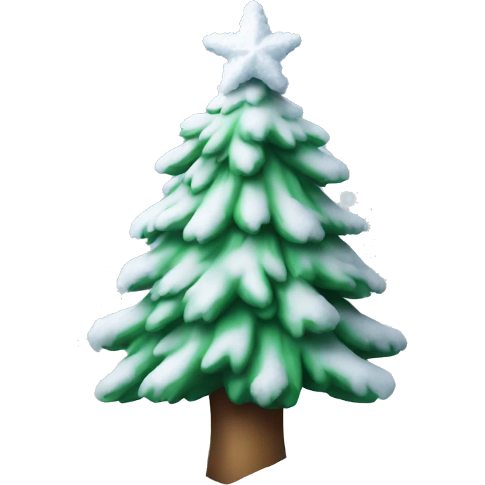 Christmas tree frosted with snow emoji