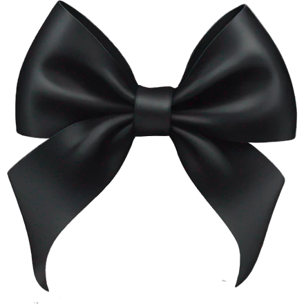 black satin hair bow emoji