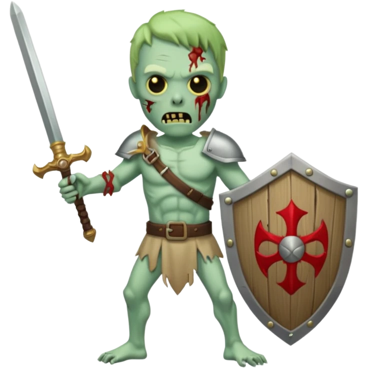 zombie holding sword and shield emoji