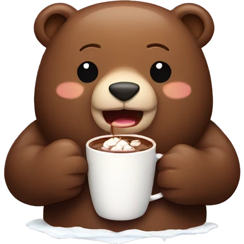 bear with hot chocolate emoji