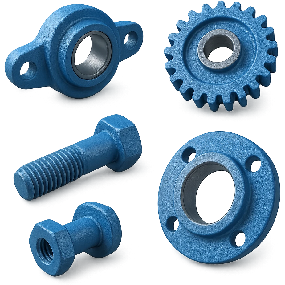 Des pièces bleus en mode rendu 3D emoji