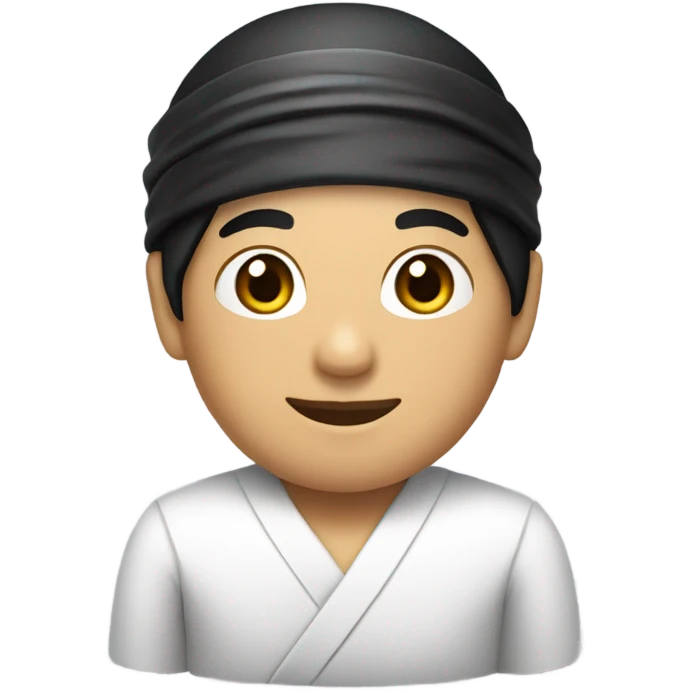 black hair sushi master with bandana emoji