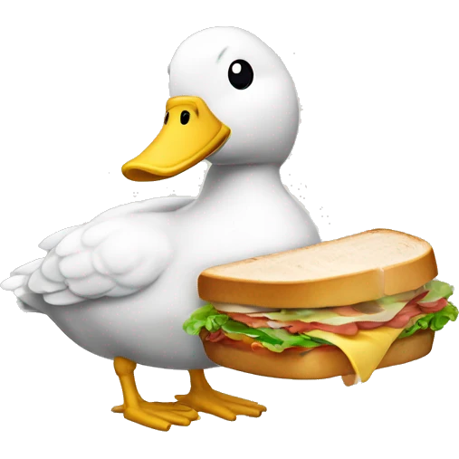 Pato con un sándwich  emoji