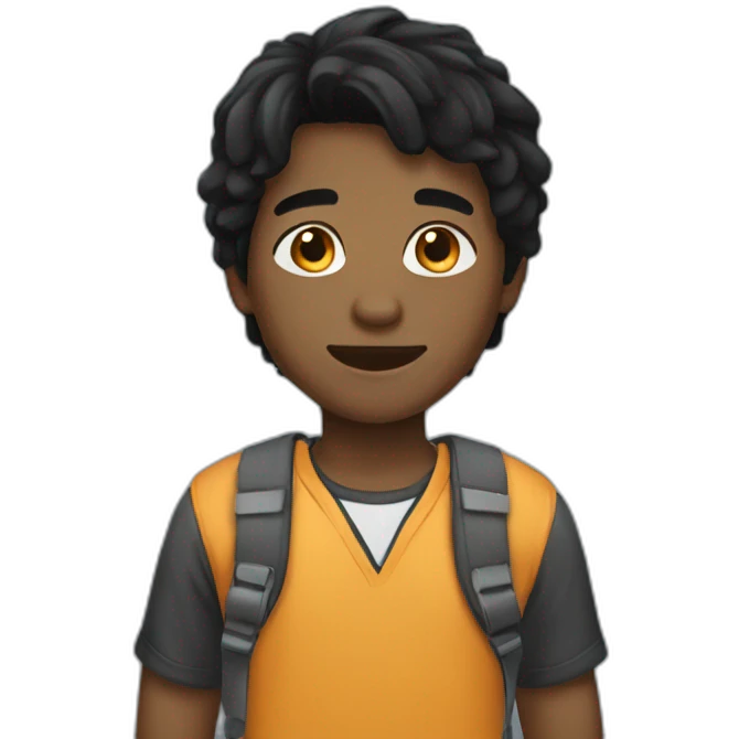 black hair boy with medium hair emoji