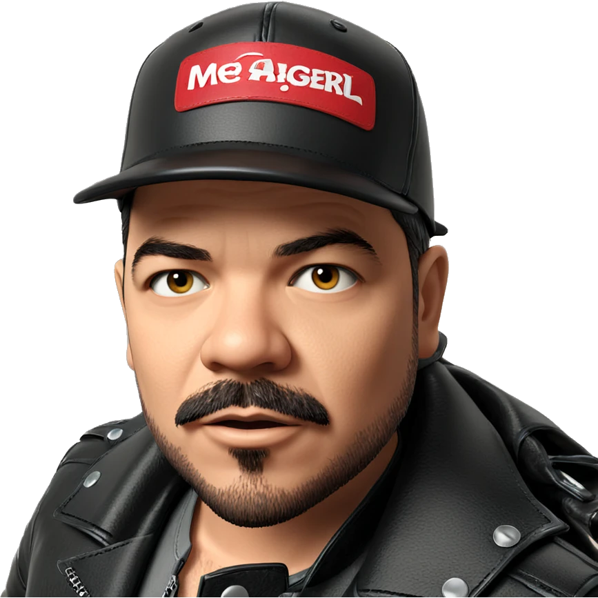 bearded boy in leather jacket emoji