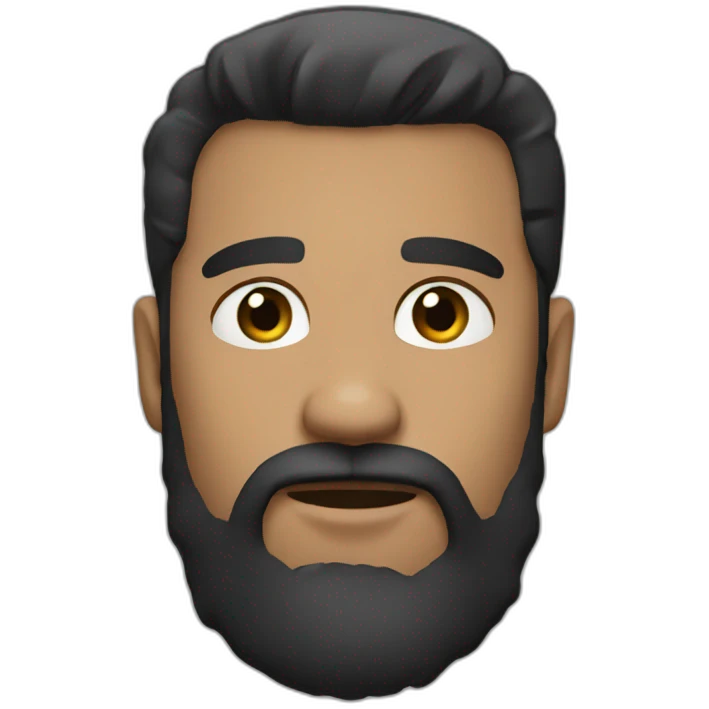 Beard men black hair  emoji