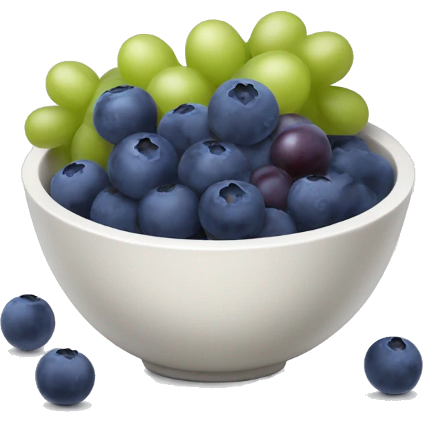 yoghurt bowl with grapes and blueberries emoji