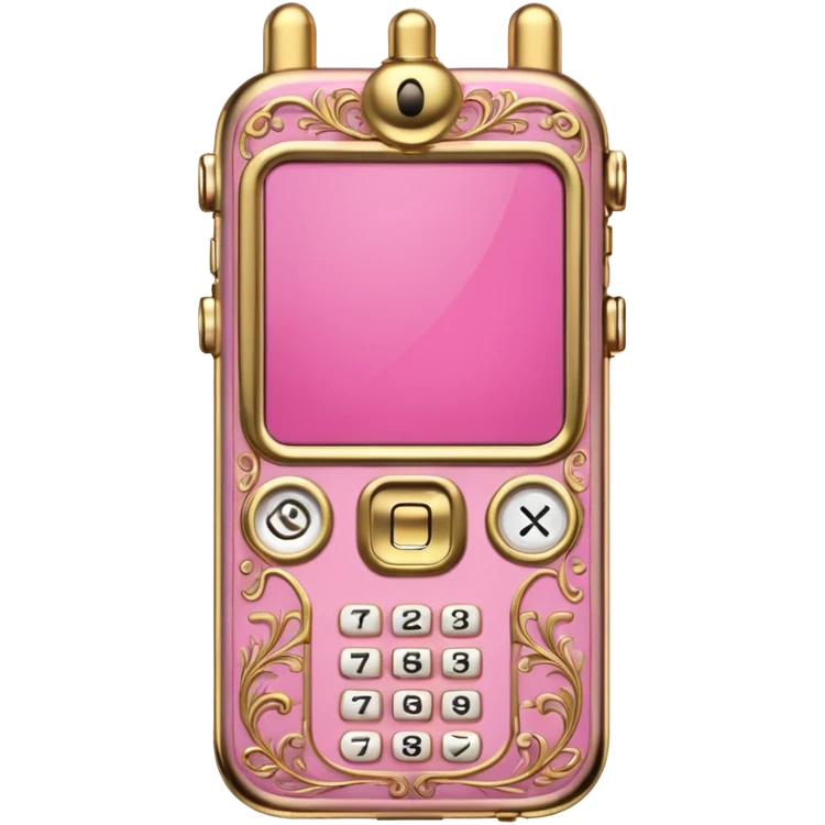 pink ornate victorian cell phone  emoji