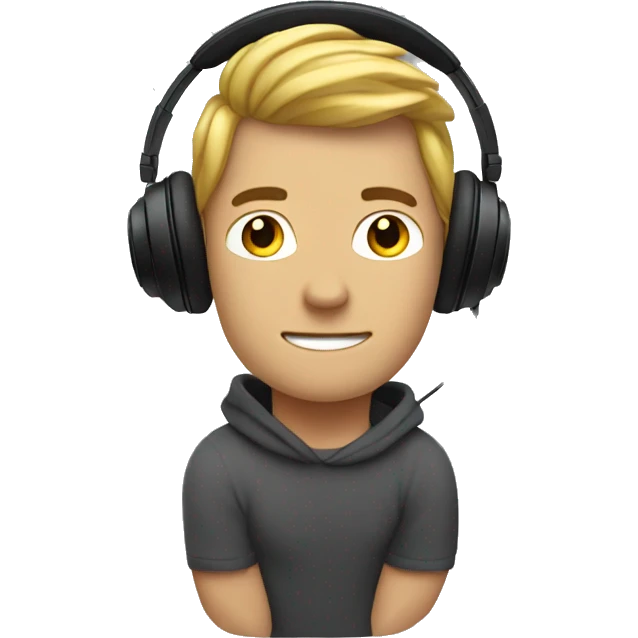 guy levitating with black headphones on emoji