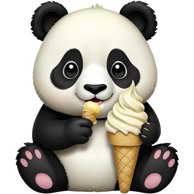 Panda eating ice cream emoji