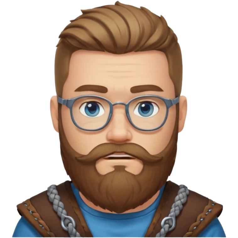 Viking guys, beard, glasses
 emoji