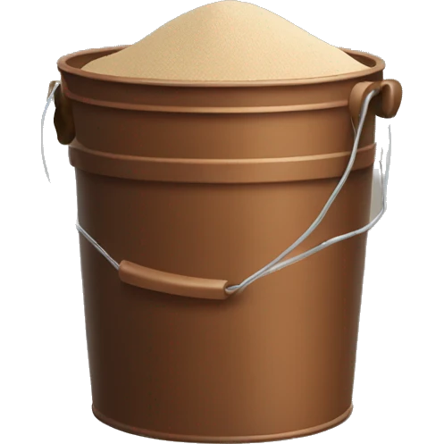 bucket of brown powder emoji