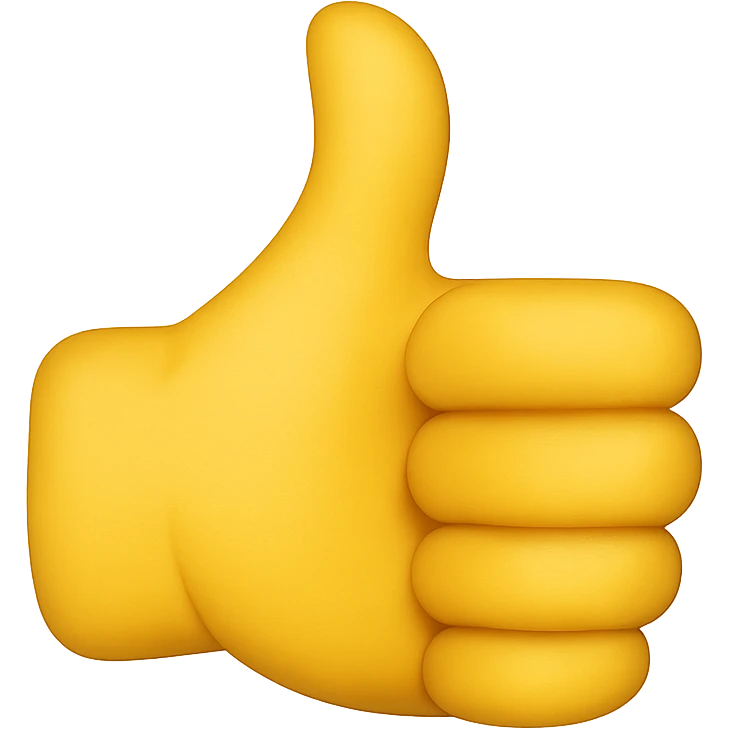 thumbs up emoji, hand, yellow, friendly emoji