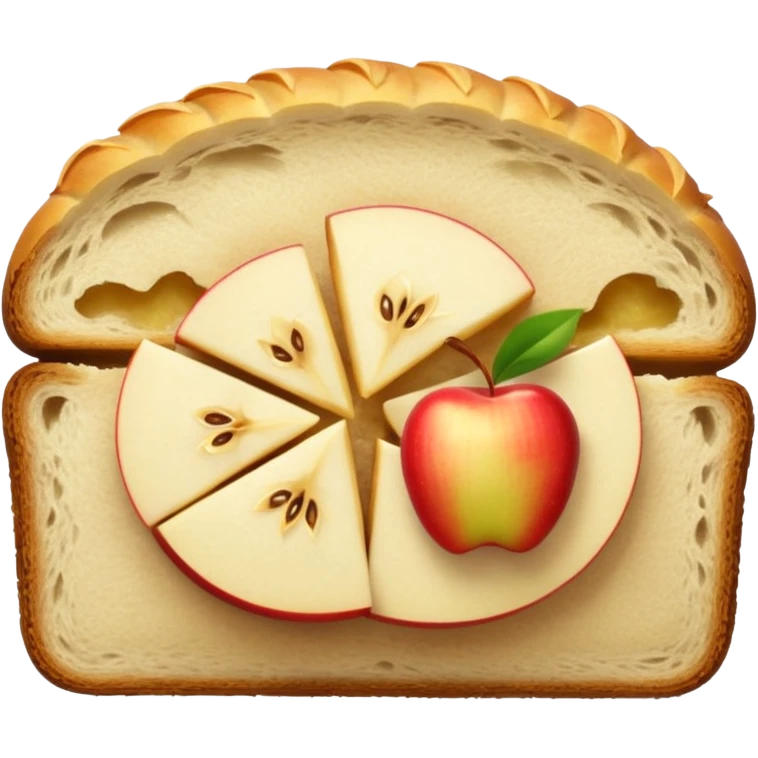 bread with apple slices inside emoji