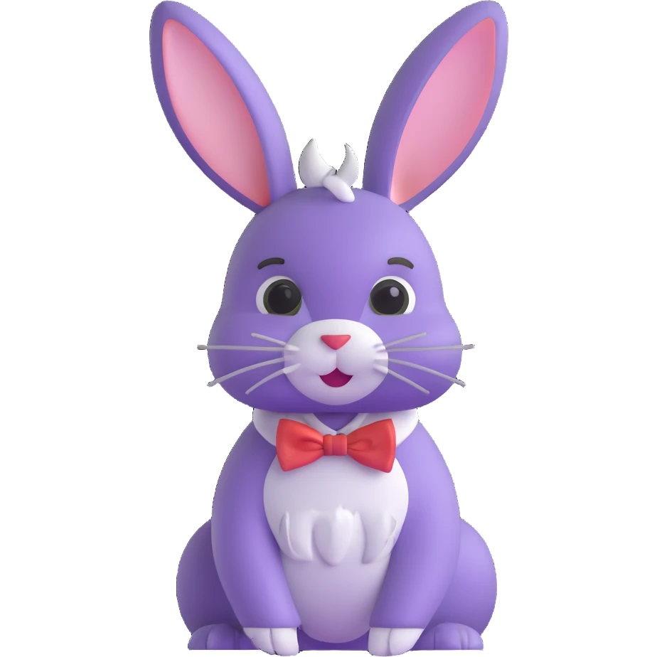 cute Easter bunny with fancy bow tie emoji