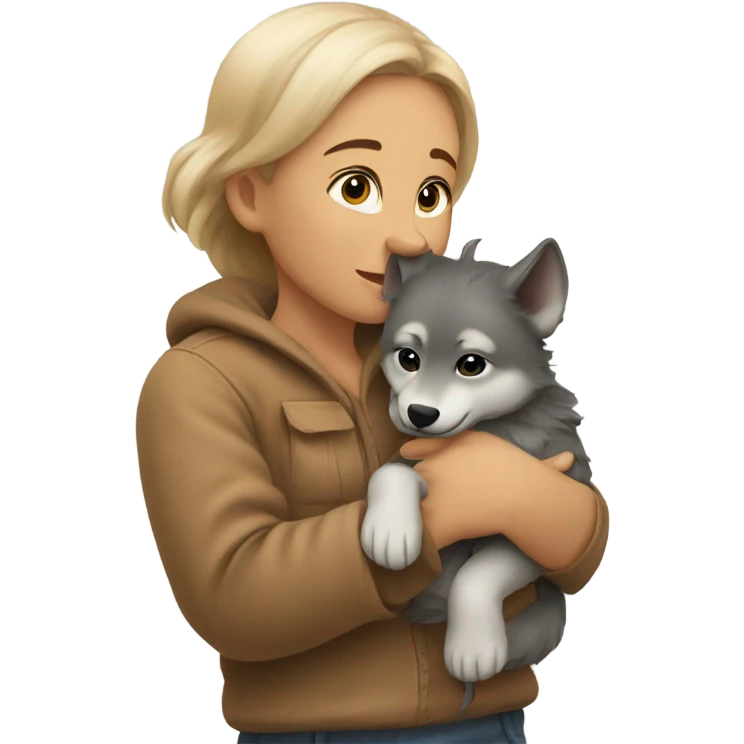 Baby holding wolf emoji