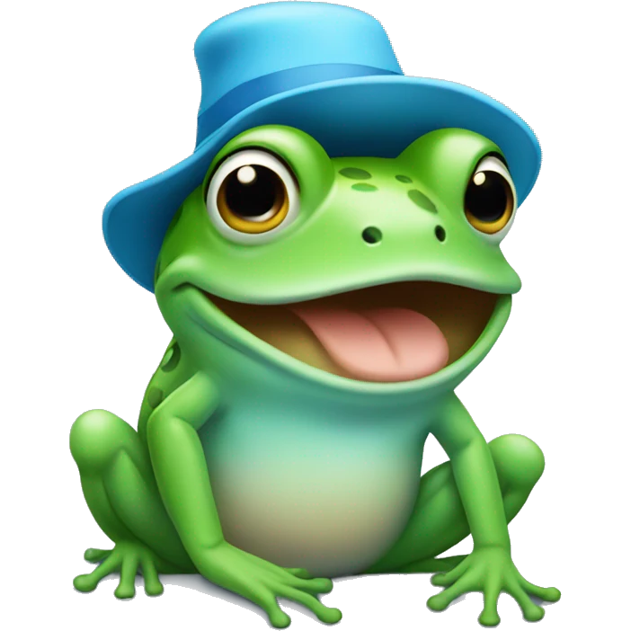 frog with light blue hat emoji