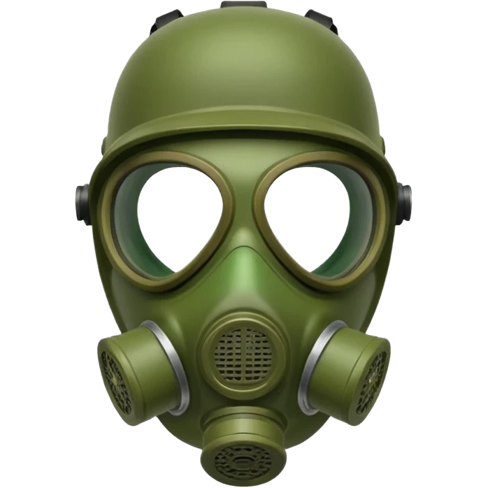 green gas mask, one filter emoji