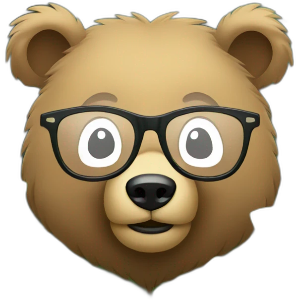 Bear with glasses in the middle of the forest emoji