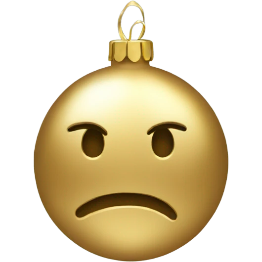A metallic Christmas gold ornament emoji