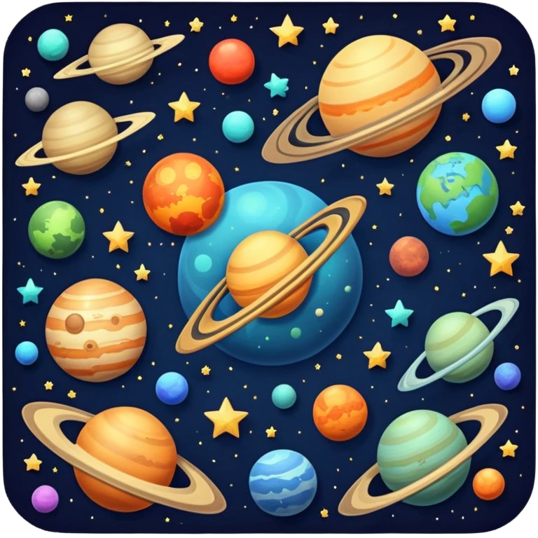 Retro style universe emoji