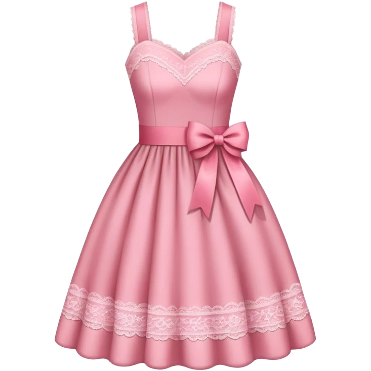 A pink dress with ribbon and make it with a litte lace  emoji